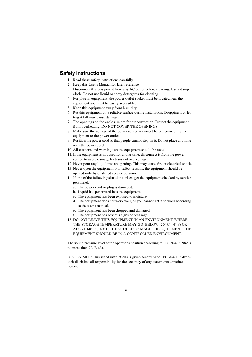 Safety instructions | Advantech FPM-3220 User Manual | Page 5 / 40