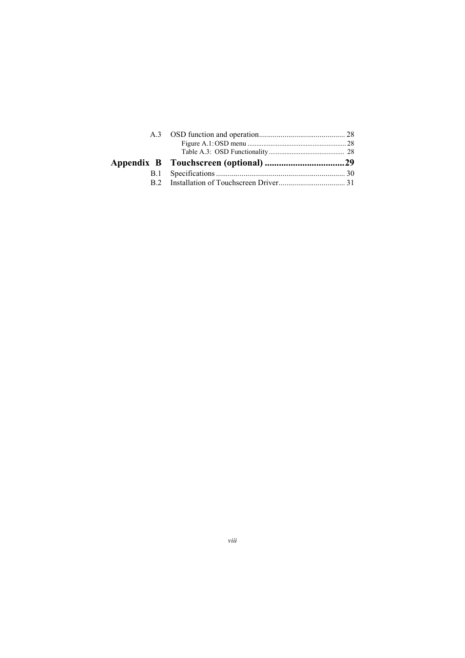 Appendix b touchscreen (optional) | Advantech FPM-3220 User Manual | Page 8 / 40