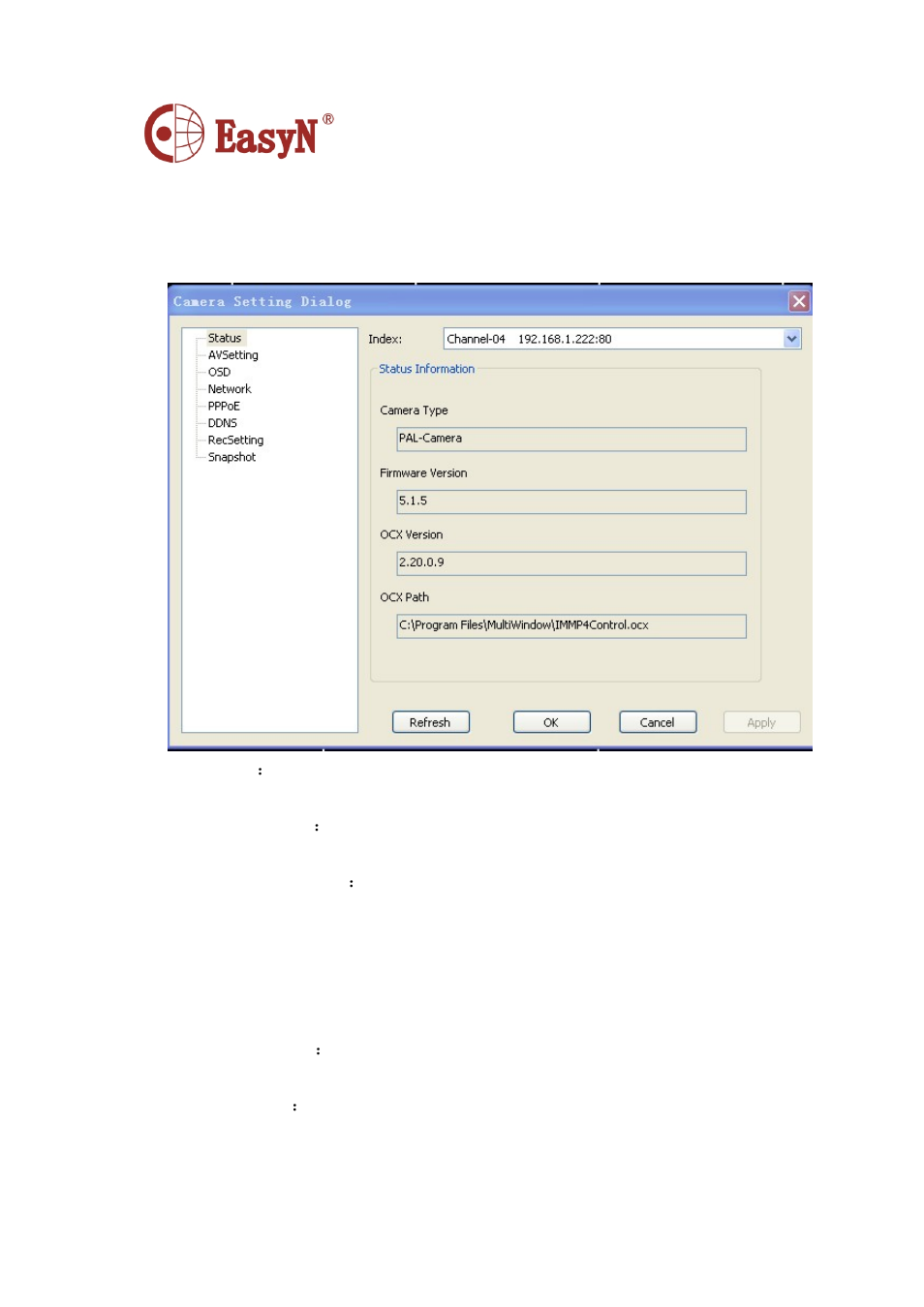 4 camera setting | EasyN F2 Series Central Management System User Manual | Page 28 / 46