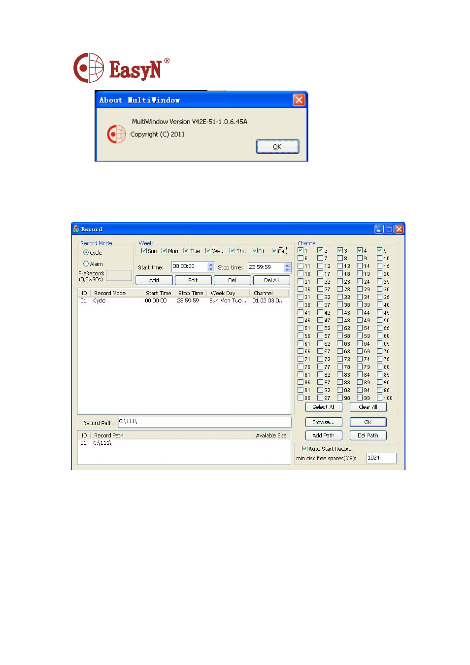 Record | EasyN F2 Series Central Management System User Manual | Page 44 / 46