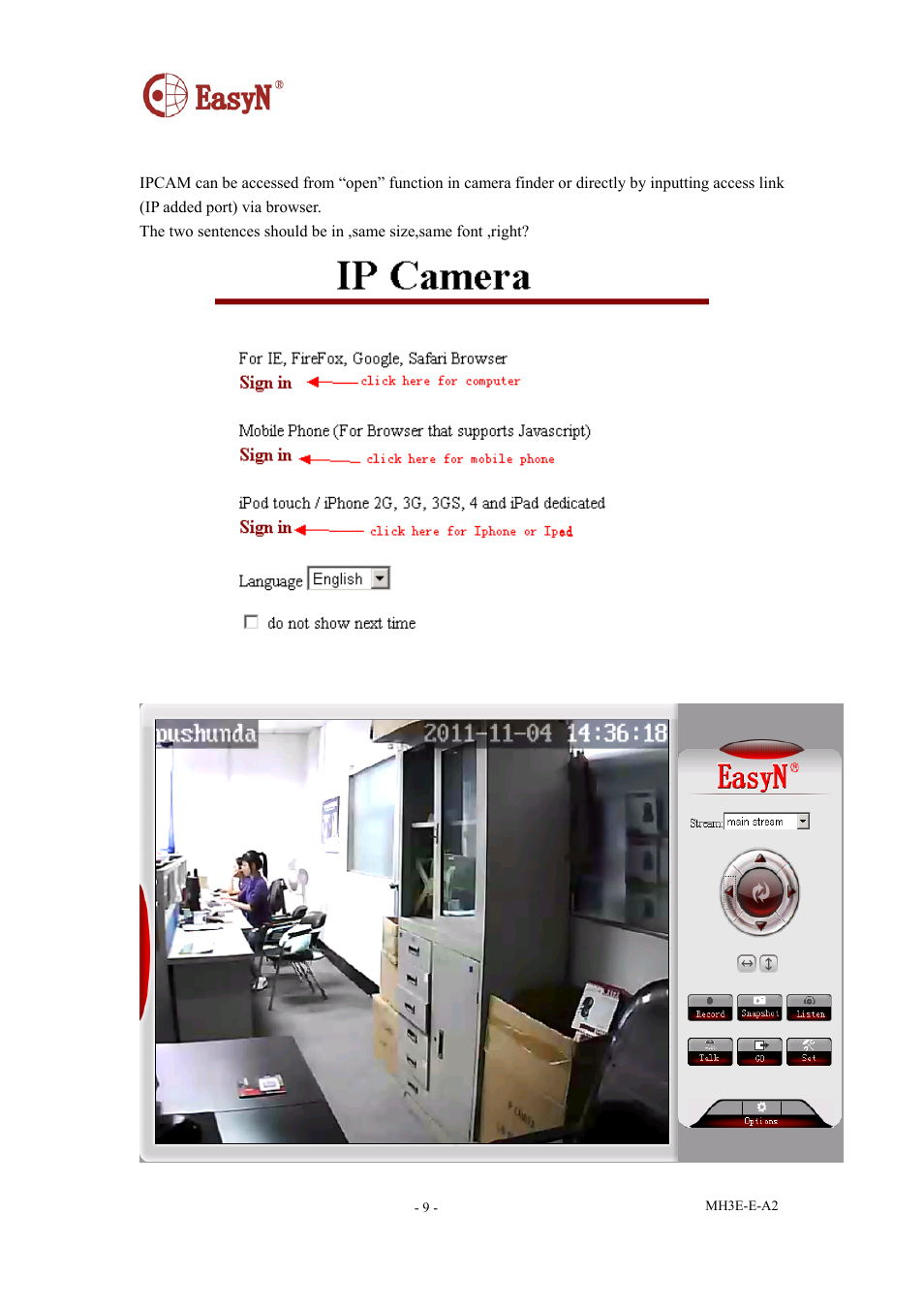 2 login device | EasyN H3 Series User manual User Manual | Page 10 / 39