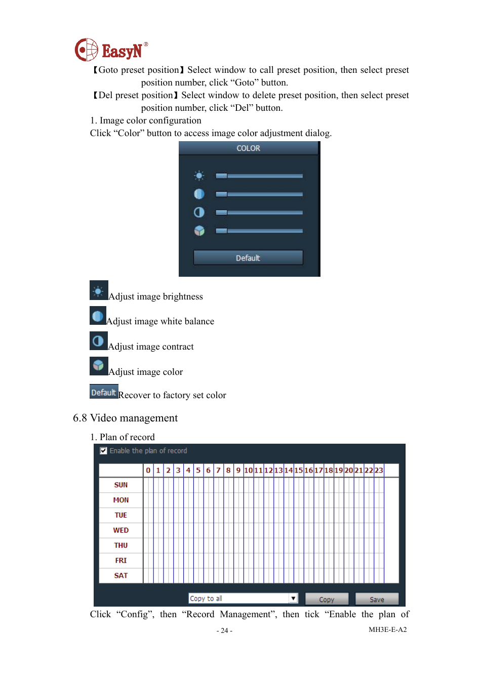 8 video management | EasyN H3 Series User manual User Manual | Page 25 / 39