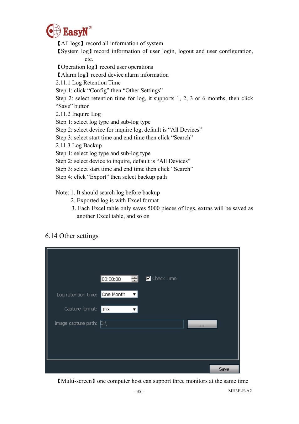 13 log, 14 other settings | EasyN H3 Series User manual User Manual | Page 36 / 39