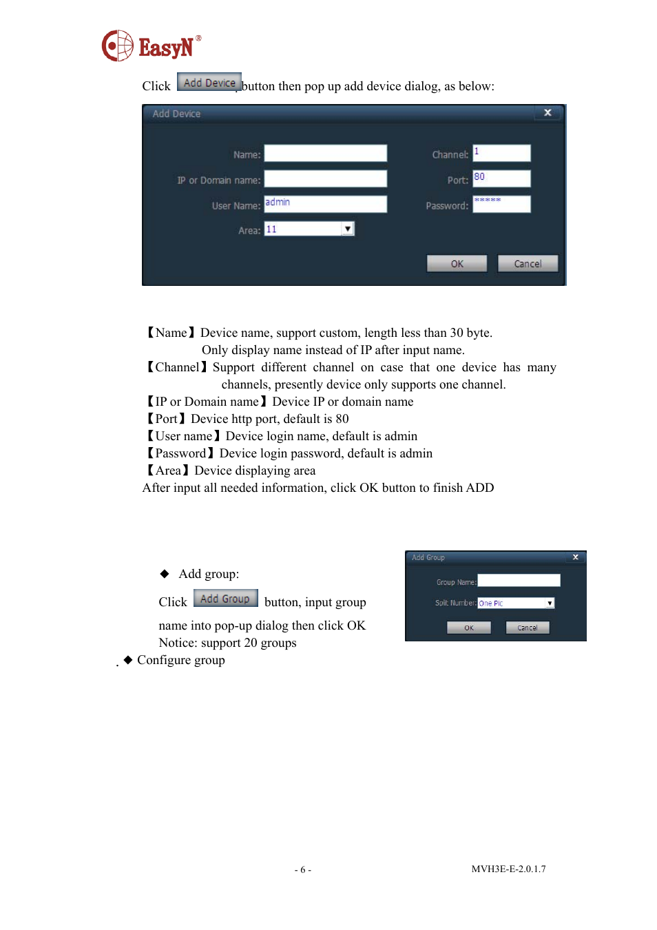 2 group management | EasyN H3 Series Central Management System User Manual | Page 7 / 23