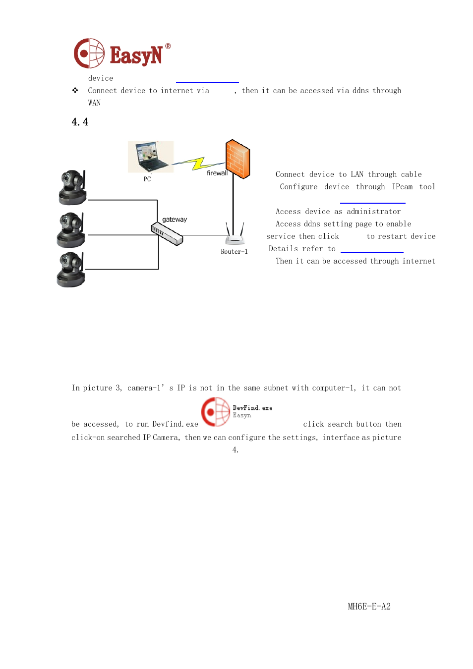 4 connect network via router, 5 software operation, 1 ip camera tool | Connect network via router | EasyN H6 Series User manual User Manual | Page 10 / 22