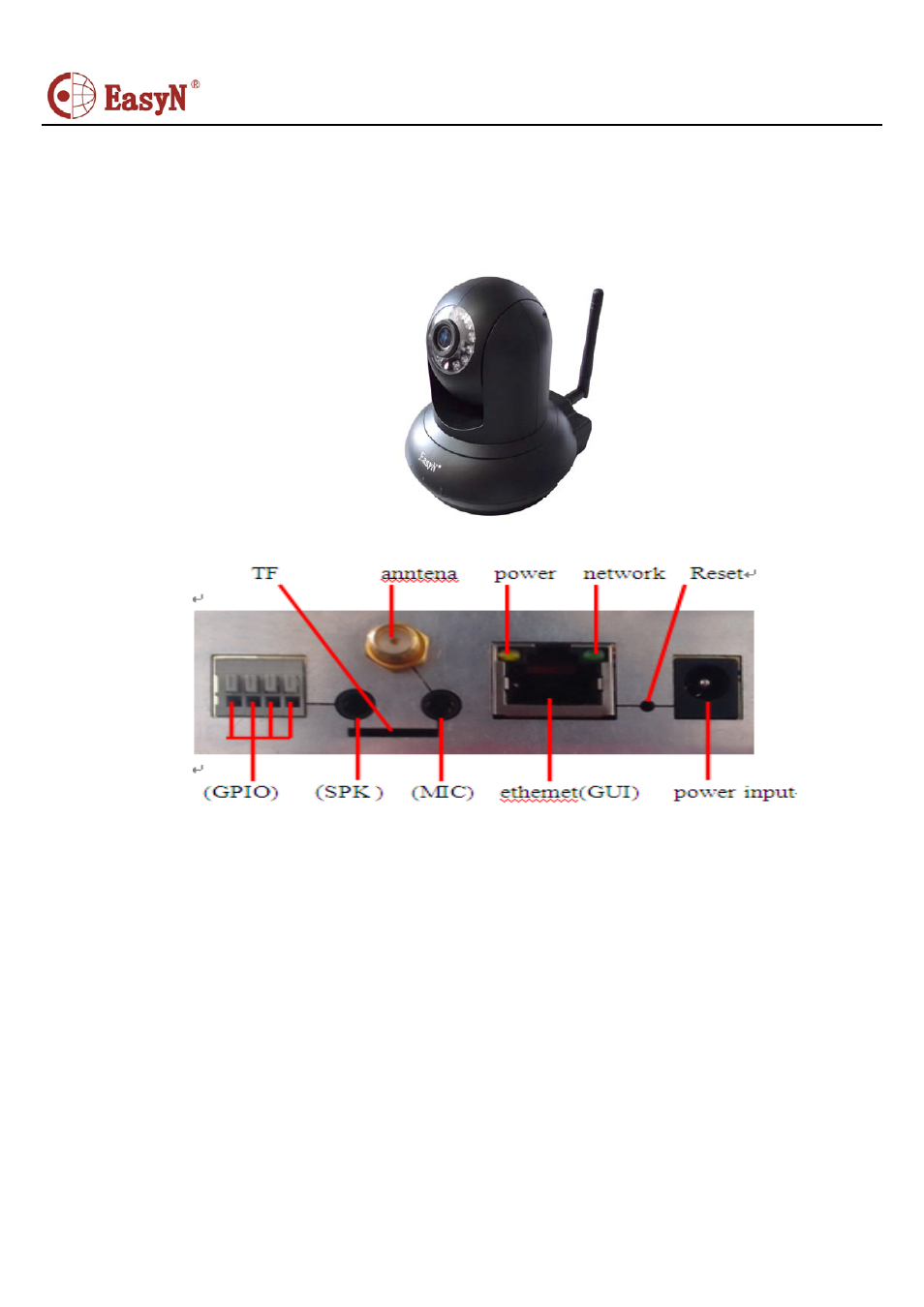 Network camera quick installation guide, Appearance, 1) product appearance | 2) back panel | EasyN H7 Series User Manual | Page 2 / 6