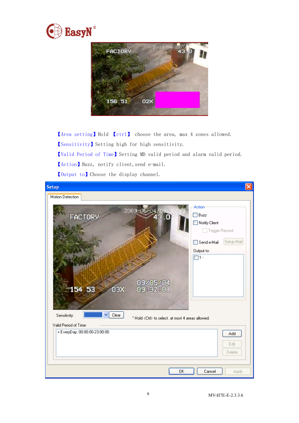 4 motion detection | EasyN H7 CMS User Manual | Page 11 / 33