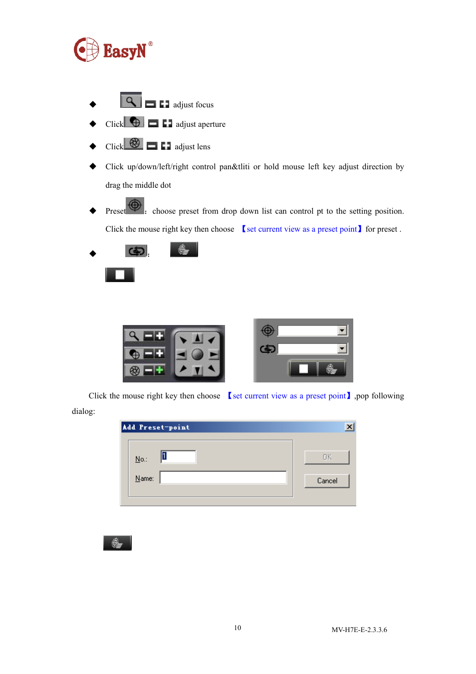 2 ptz control | EasyN H7 CMS User Manual | Page 12 / 33