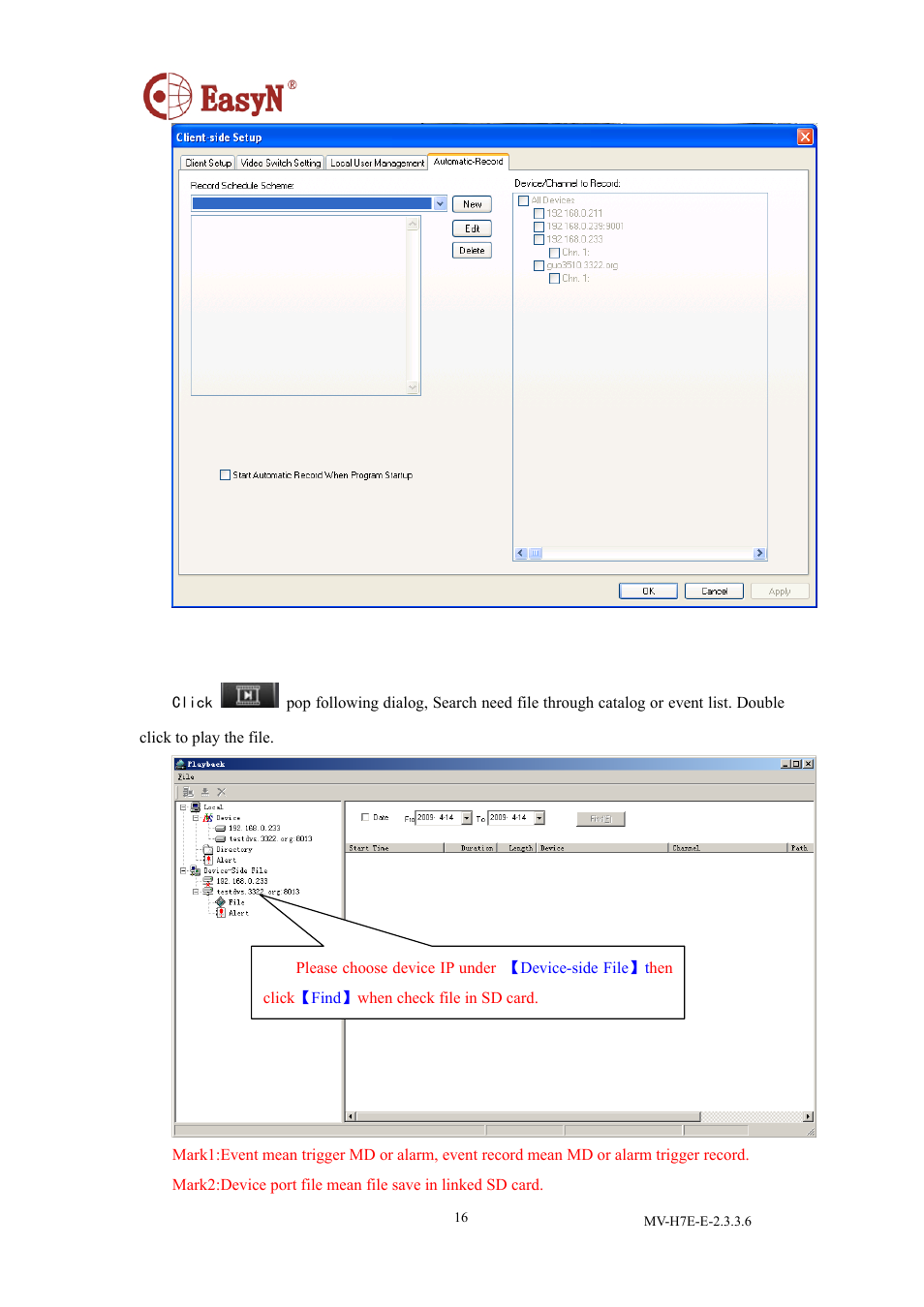 3 playback | EasyN H7 CMS User Manual | Page 18 / 33
