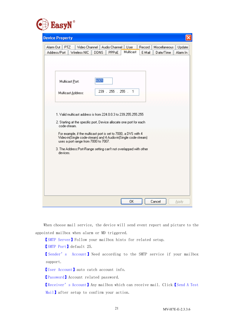 5 e-mail | EasyN H7 CMS User Manual | Page 23 / 33