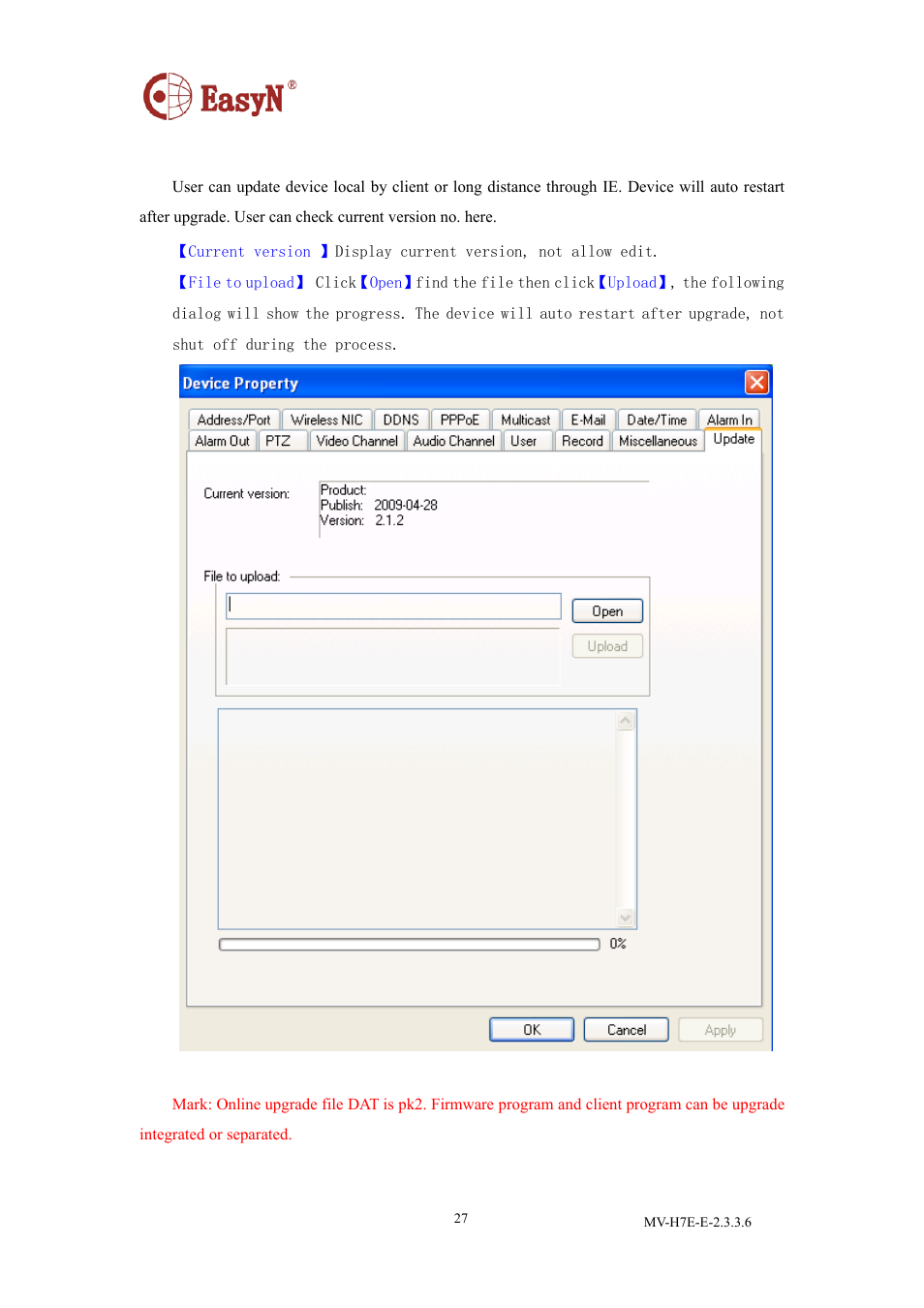 12 update | EasyN H7 CMS User Manual | Page 29 / 33