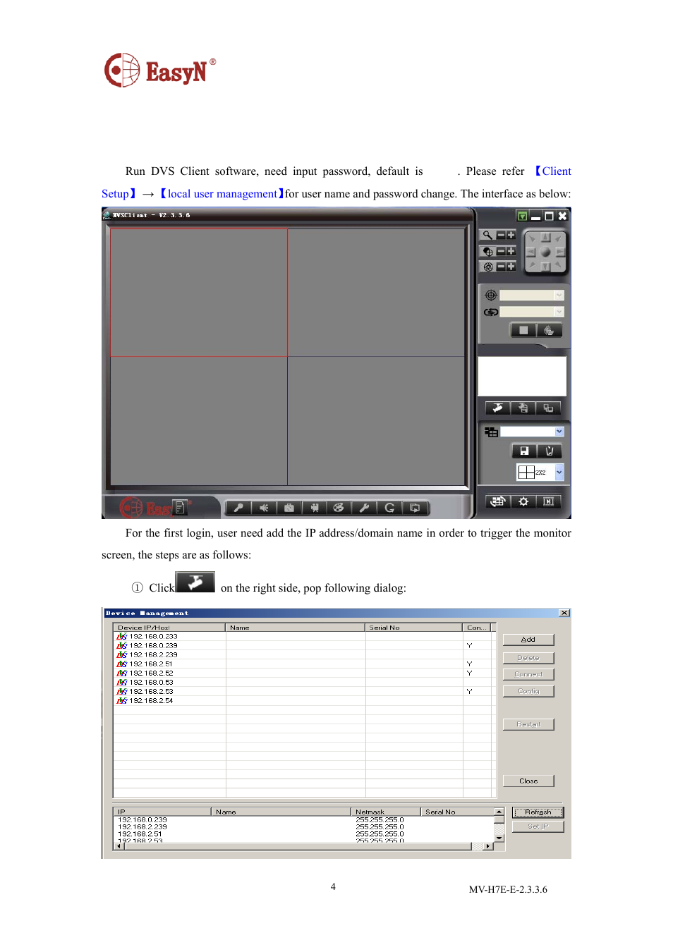 3 software instructions, 1 main interface | EasyN H7 CMS User Manual | Page 6 / 33