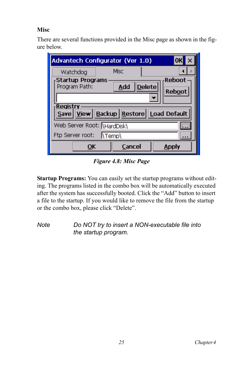Advantech Intel XScale PXA Touch Panel Computer TPC-66 Series User Manual | Page 37 / 76