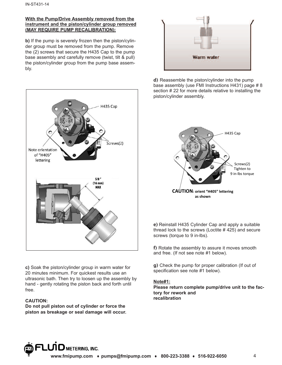 Caution | FMI STH/Q User Manual | Page 4 / 7