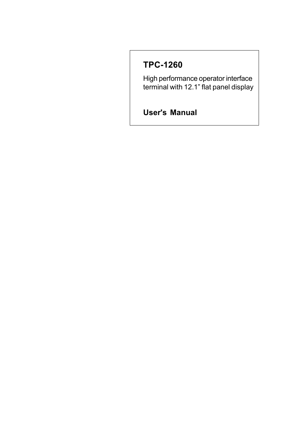 Advantech TPC-1260 User Manual | 74 pages