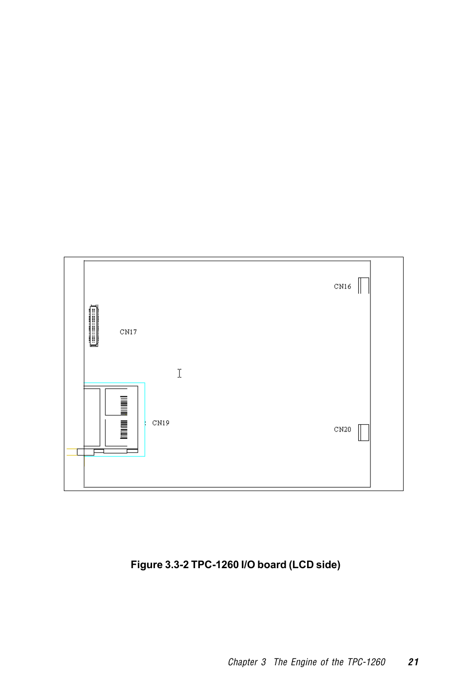 Figure 3.3-2 tcp- 1260 i/o board (lcd side) | Advantech TPC-1260 User Manual | Page 31 / 74
