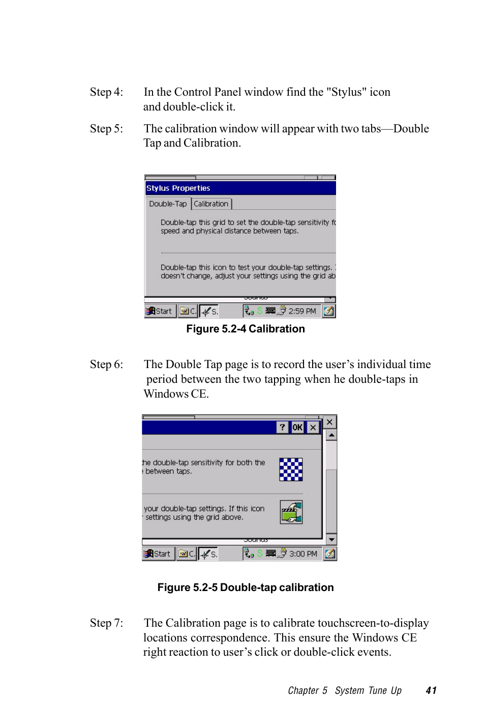 Figure 5.2-4 calibration, Figure 5.2-5 double-tap calibration | Advantech TPC-1260 User Manual | Page 49 / 74