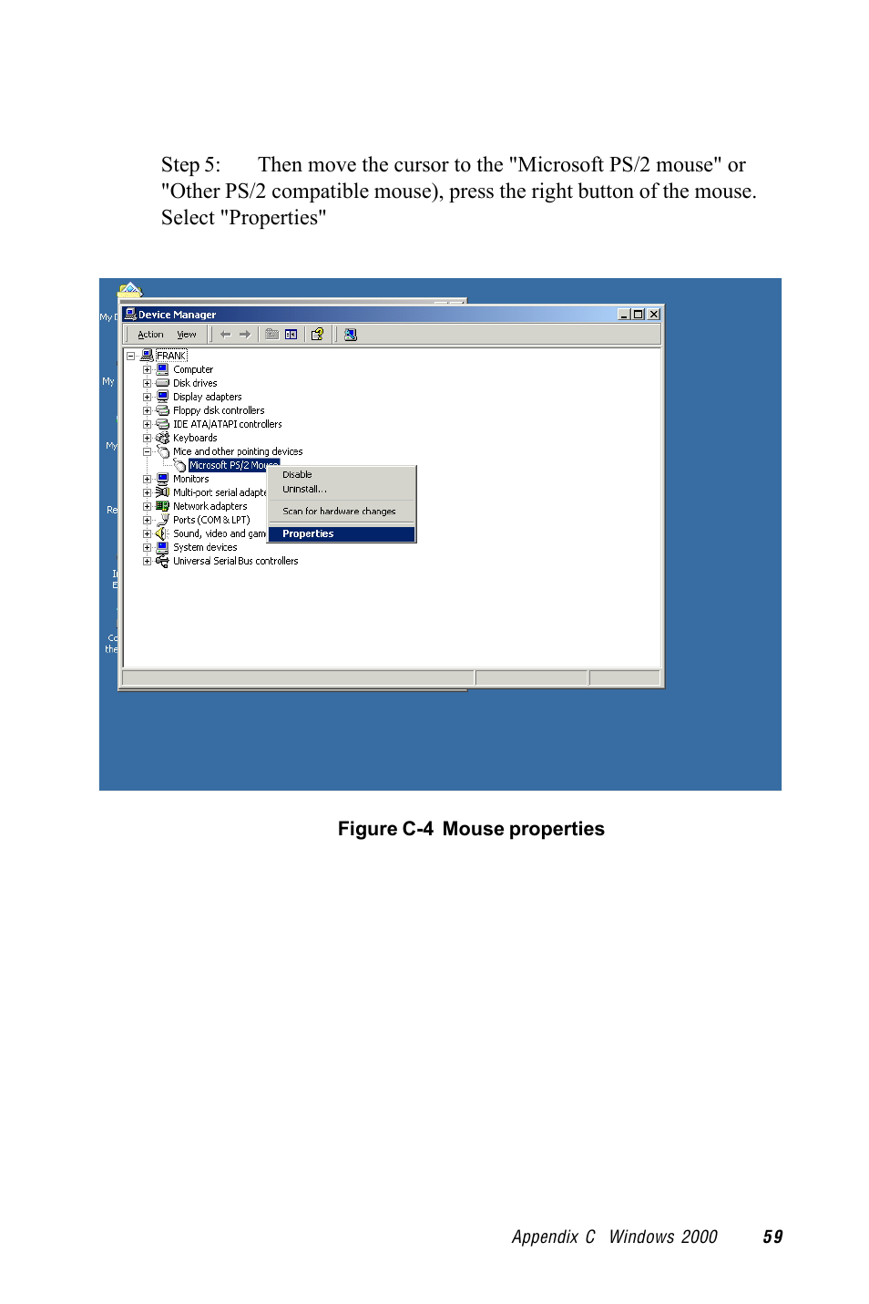Figure c-4 mouse properties | Advantech TPC-1260 User Manual | Page 67 / 74