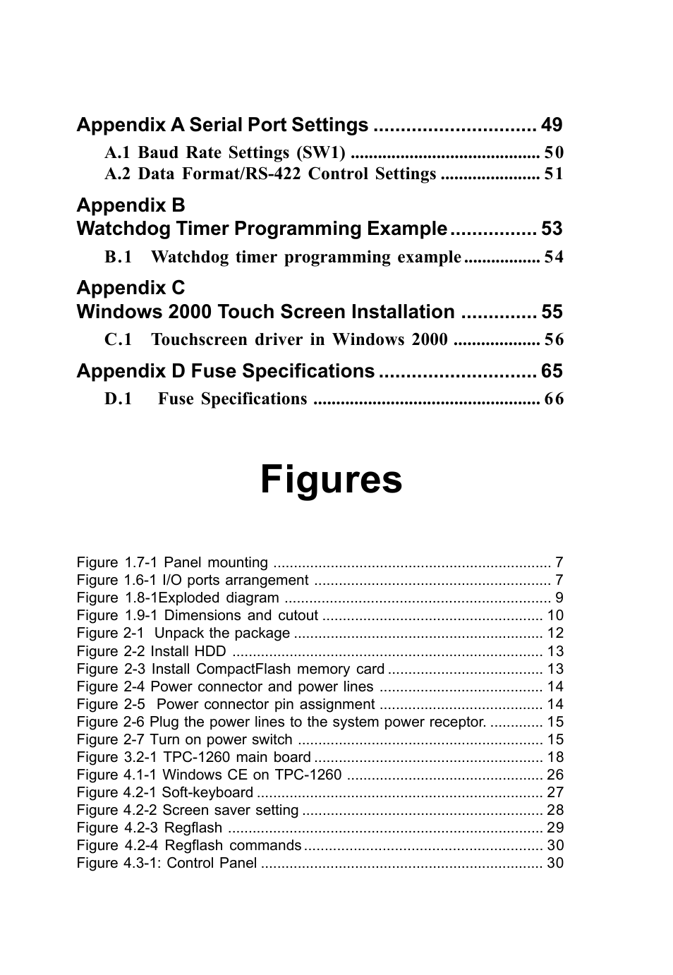 Figures | Advantech TPC-1260 User Manual | Page 8 / 74