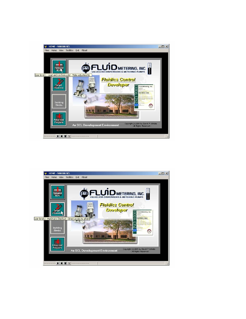 Quick start screens | FMI ICST-01 User Manual | Page 8 / 14