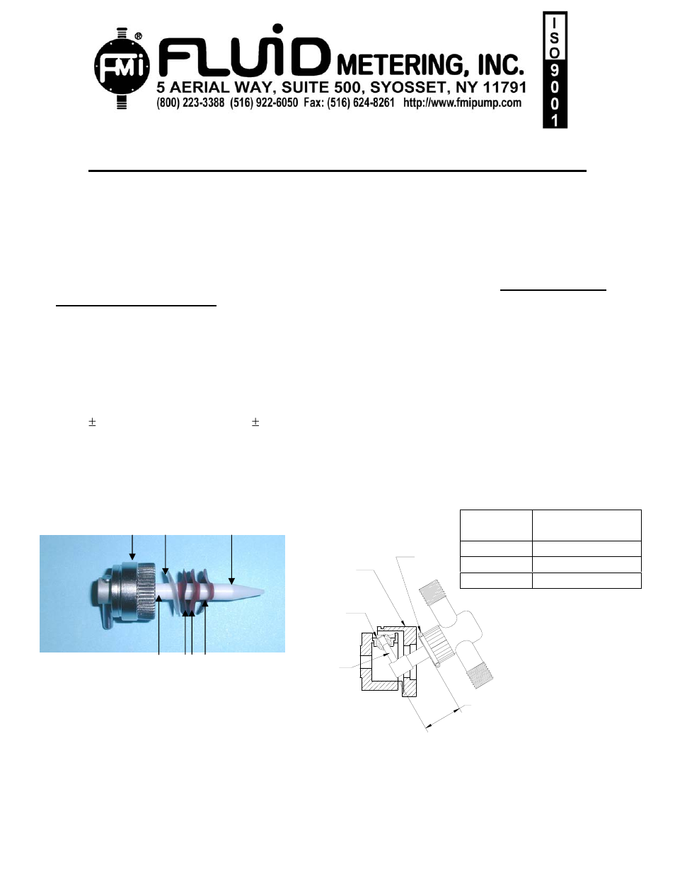 FMI “H” Lip Seal User Manual | 1 page