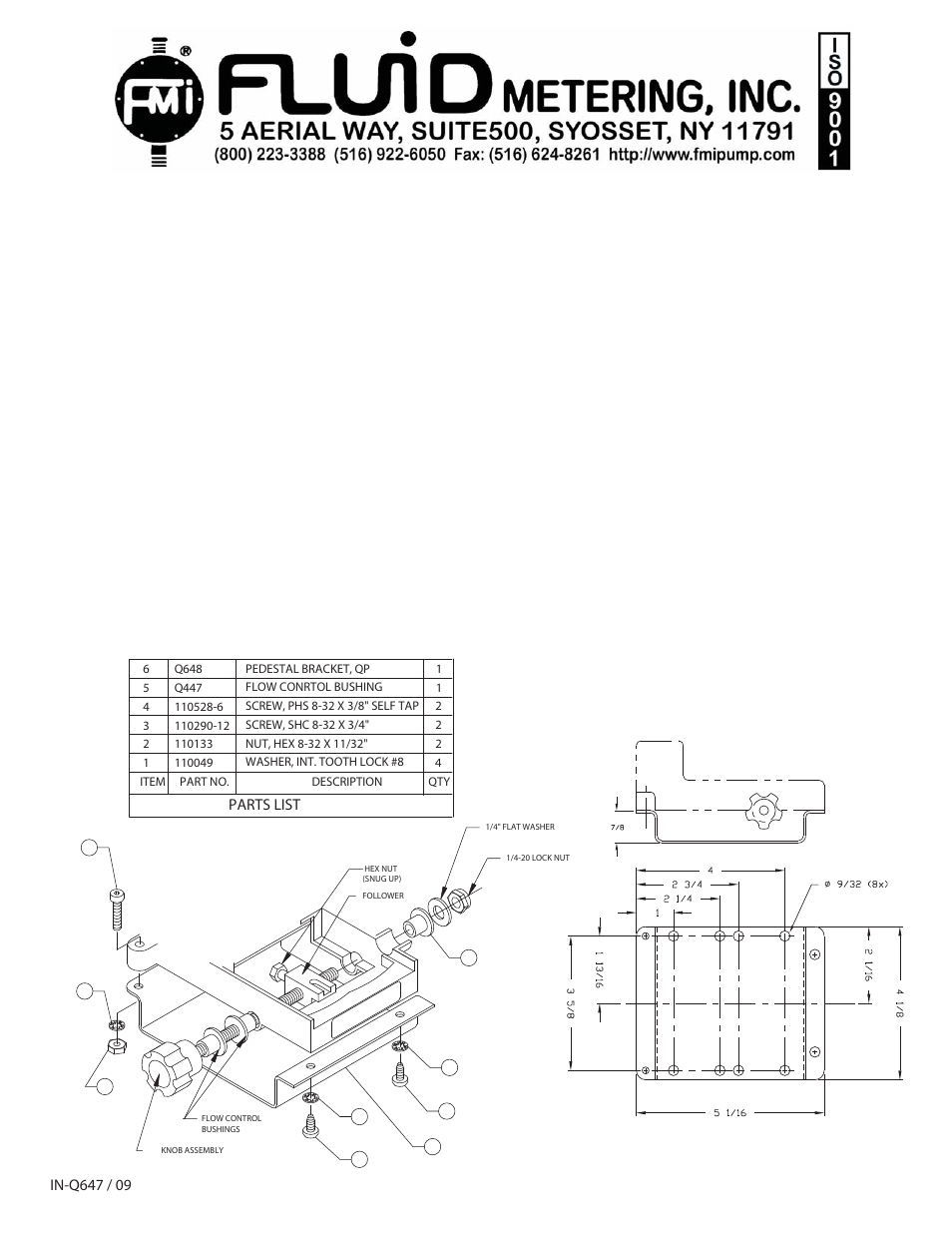 FMI Q647 User Manual | 1 page