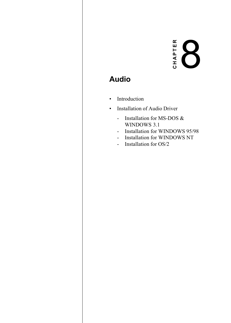 Chapter 8 audio | Advantech PENTIUM PPC-150 User Manual | Page 105 / 192