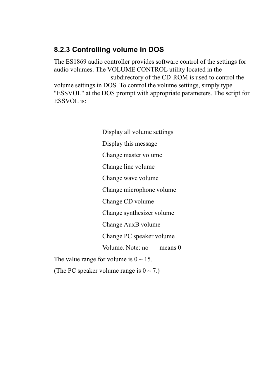 3 controlling volume in dos | Advantech PENTIUM PPC-150 User Manual | Page 108 / 192