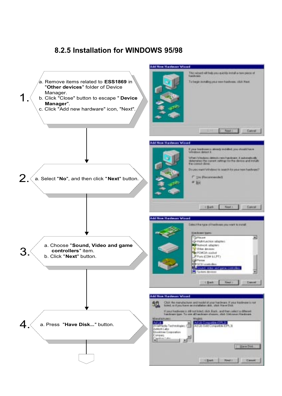 5 installation for windows 95/98 | Advantech PENTIUM PPC-150 User Manual | Page 110 / 192