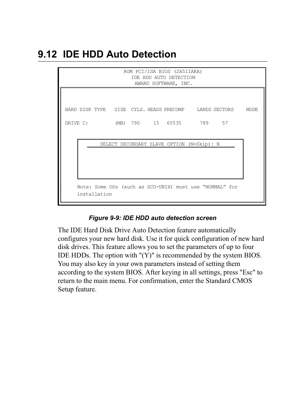 12 ide hdd auto detection, Figure 9-9: ide hdd auto detection screen | Advantech PENTIUM PPC-150 User Manual | Page 134 / 192