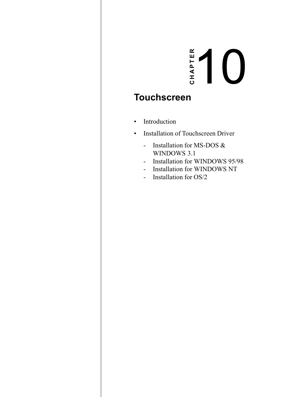 Chapter 10 touchscreen | Advantech PENTIUM PPC-150 User Manual | Page 137 / 192
