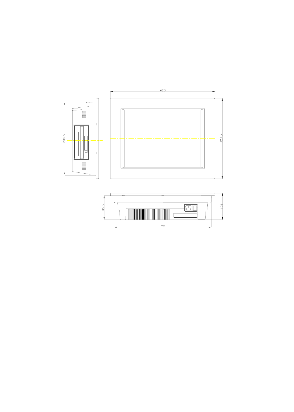 4 dimensions, Figure 1-3: dimensions of the ppc-150 | Advantech PENTIUM PPC-150 User Manual | Page 26 / 192