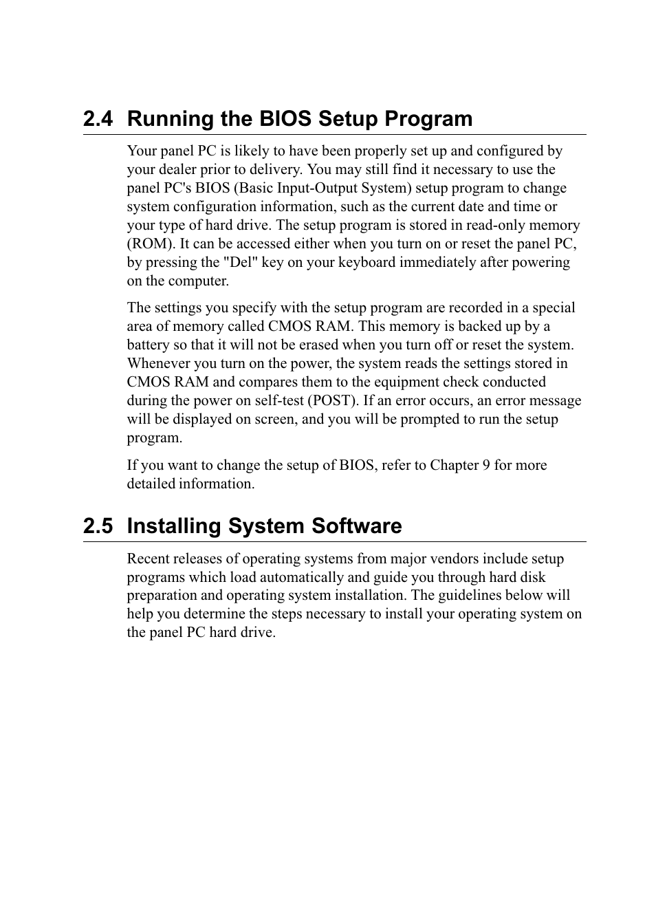 4 running the bios setup program, 5 installing system software | Advantech PENTIUM PPC-150 User Manual | Page 34 / 192