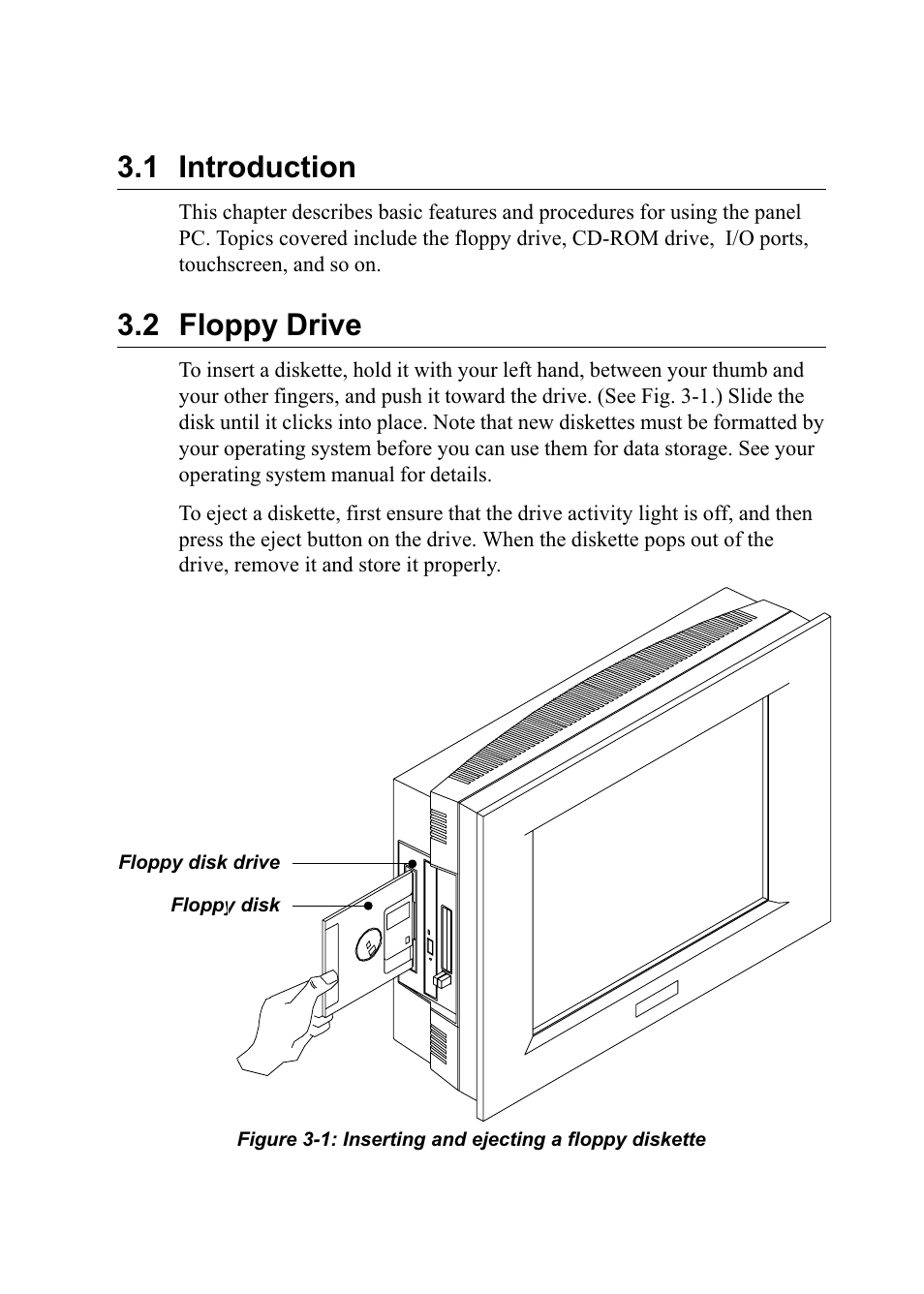1 introduction, 2 floppy drive | Advantech PENTIUM PPC-150 User Manual | Page 38 / 192