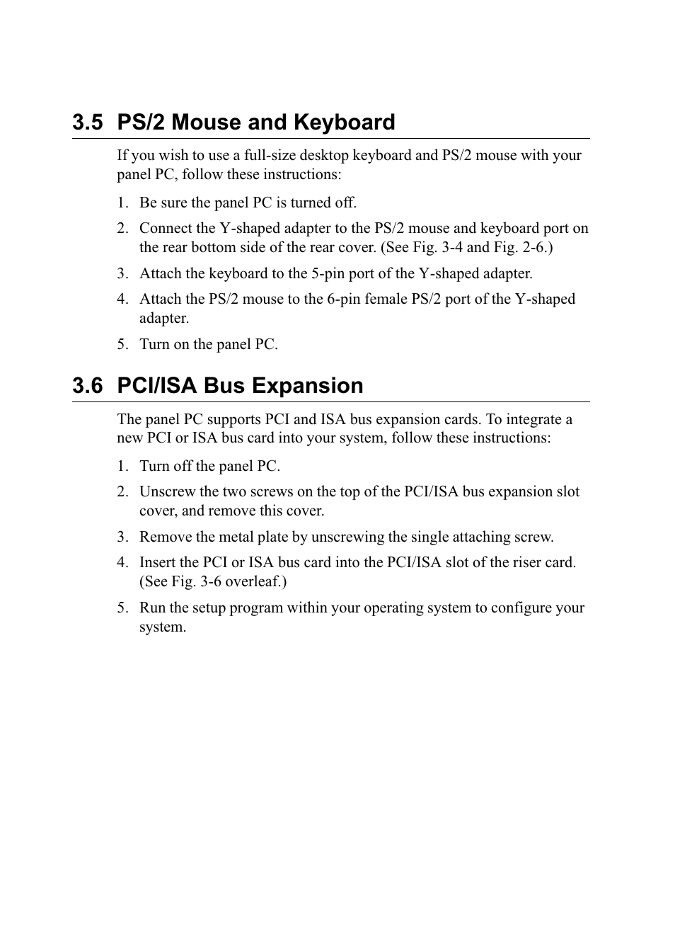 5 ps/2 mouse and keyboard, 6 pci/isa bus expansion | Advantech PENTIUM PPC-150 User Manual | Page 43 / 192