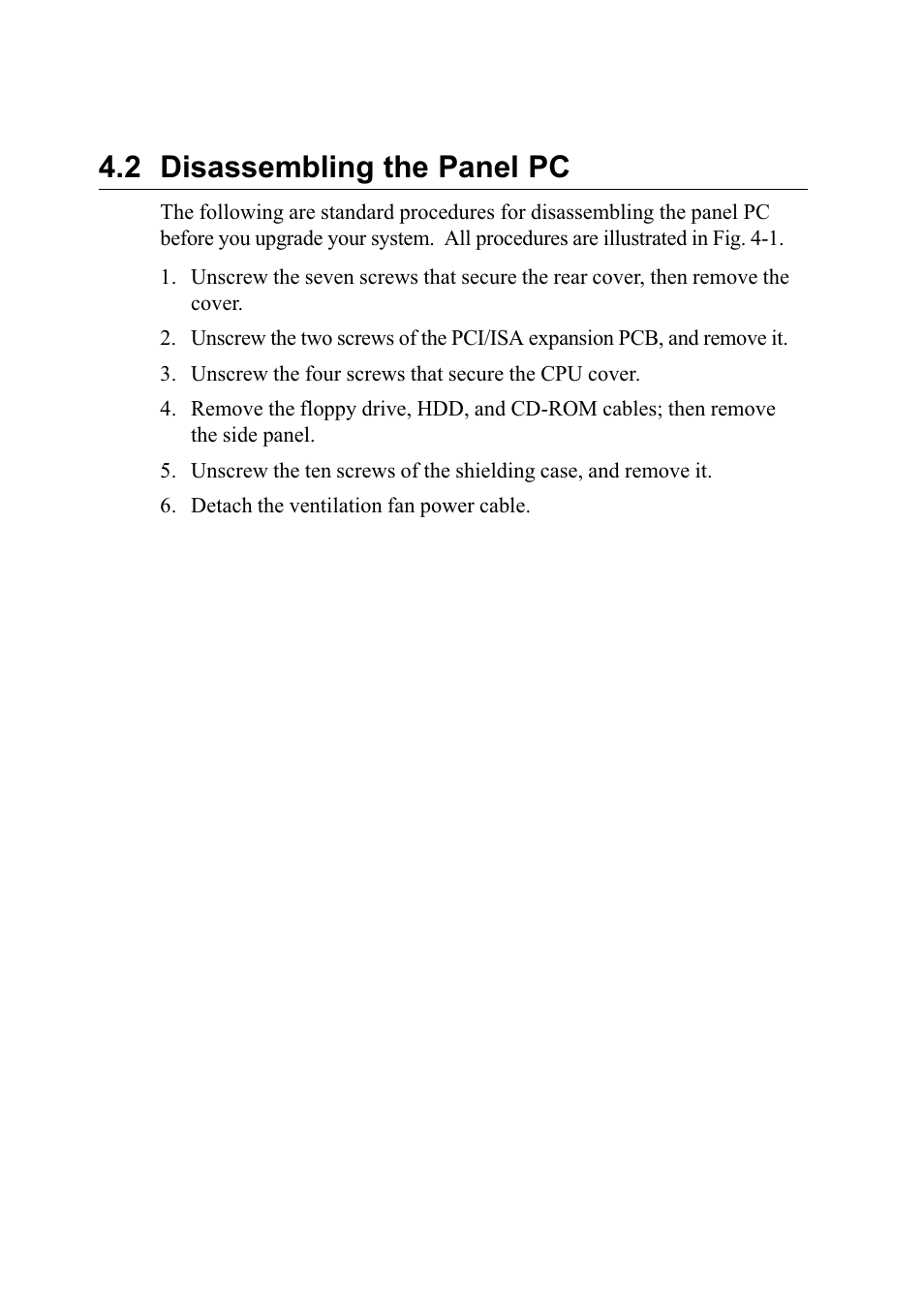 2 disassembling the panel pc | Advantech PENTIUM PPC-150 User Manual | Page 51 / 192