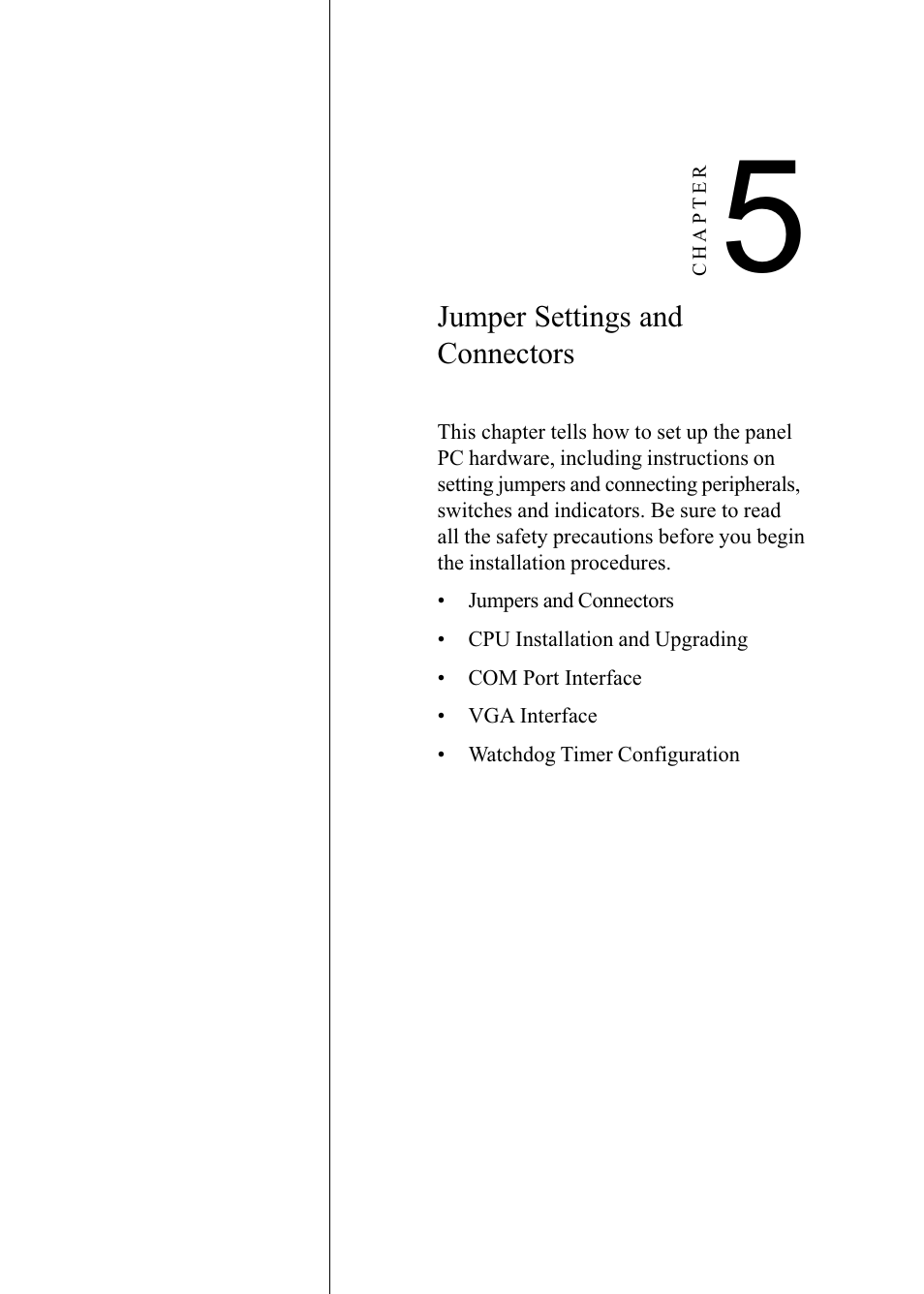 Chapter 5 jumper settings and connectors | Advantech PENTIUM PPC-150 User Manual | Page 59 / 192