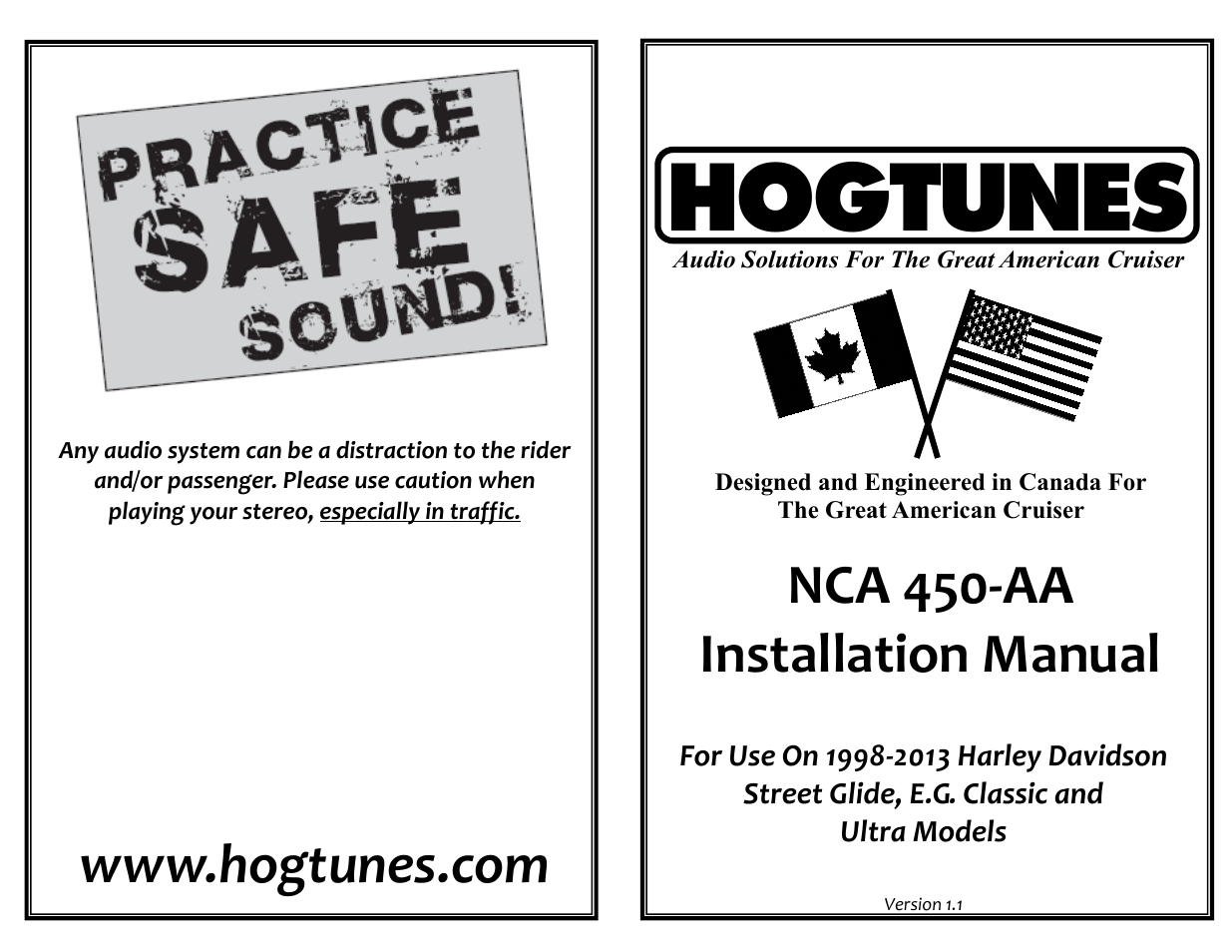 Hogtunes NCA 450-AA : 4 Channel Amplifier / 4x50 watts (1998 - 2013 - model years) User Manual | 4 pages