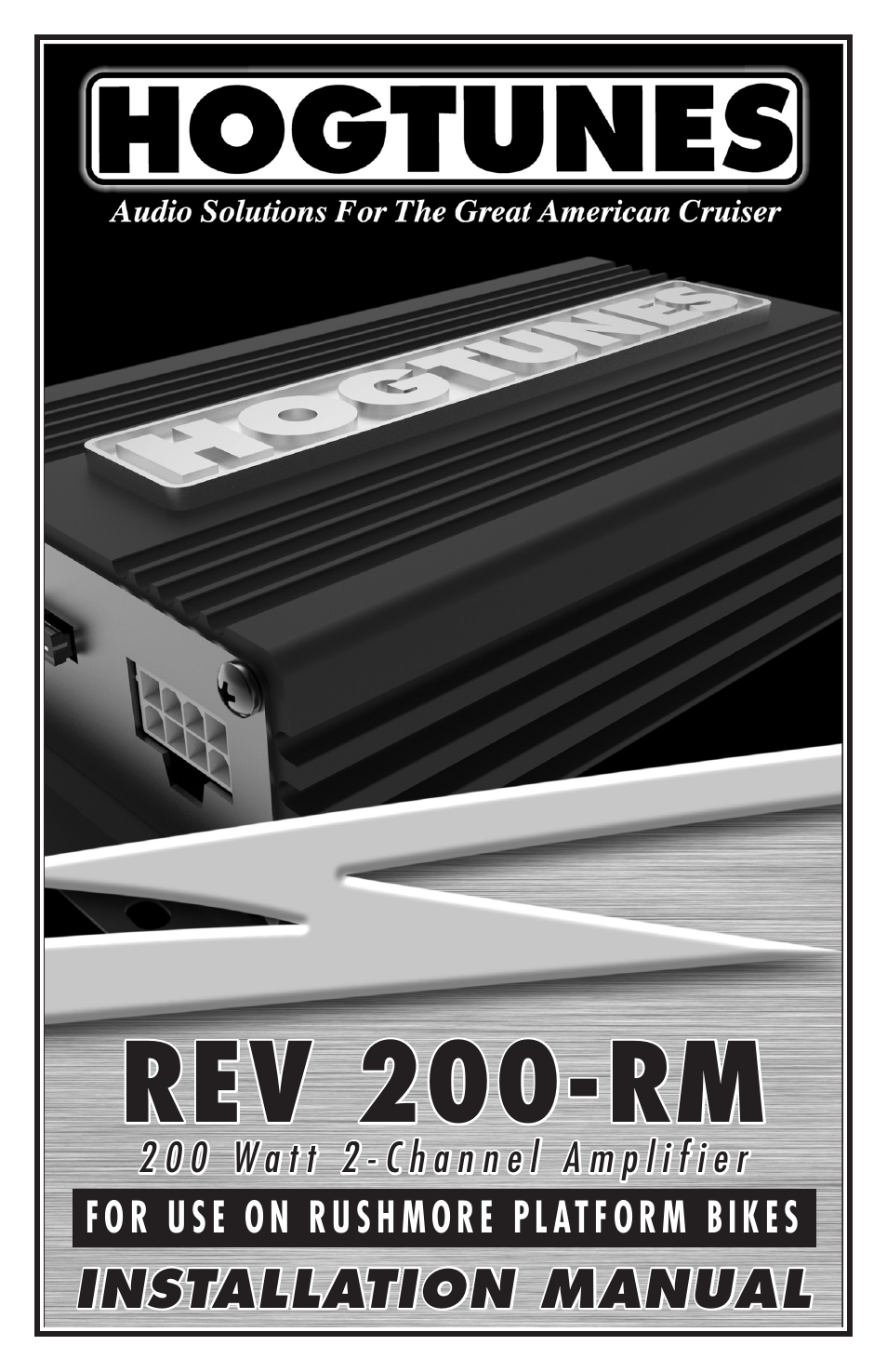 Hogtunes REV 200-RM : 2 Channel Class D Amplifier / 2x100 watts (2014 - model year) User Manual | 8 pages