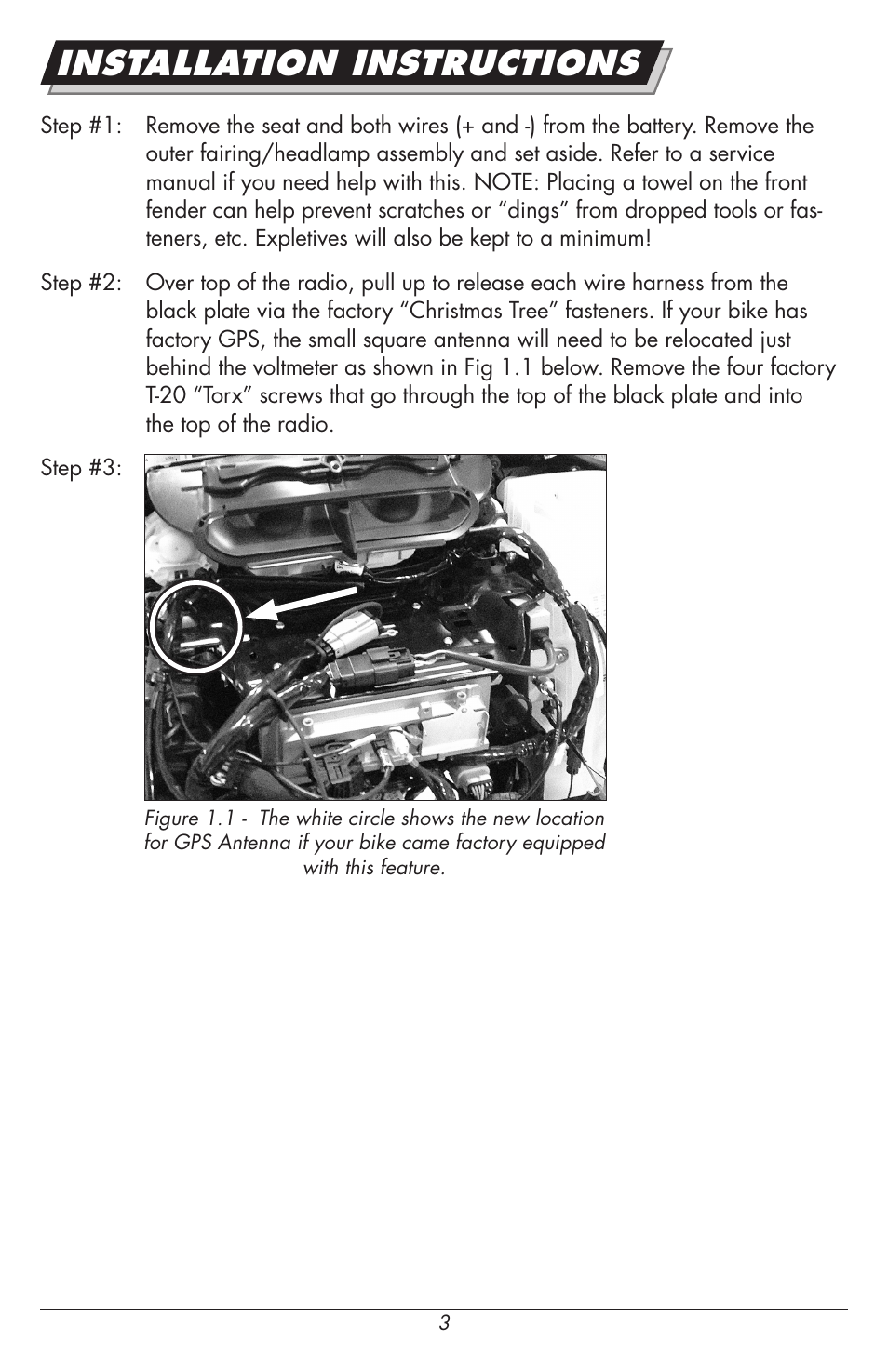 Installation instructions | Hogtunes REV 200-RM : 2 Channel Class D Amplifier / 2x100 watts (2014 - model year) User Manual | Page 3 / 8