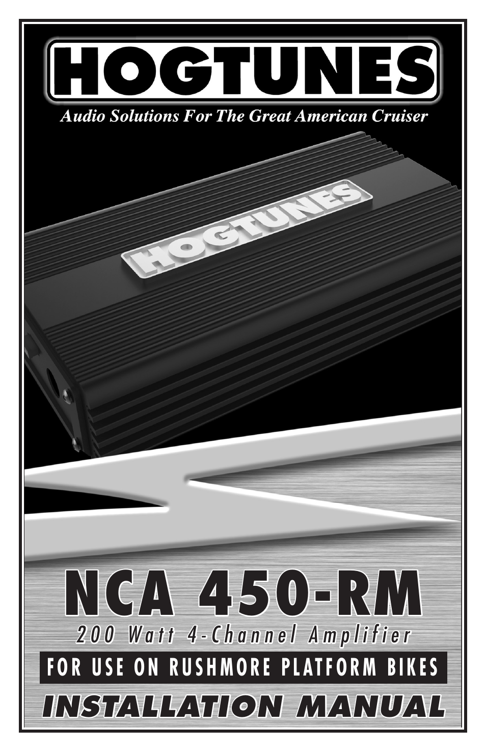 Hogtunes NCA 450-RM : 4 Channel Amplifier / 4x50 watts (2014 - model year) User Manual | 12 pages