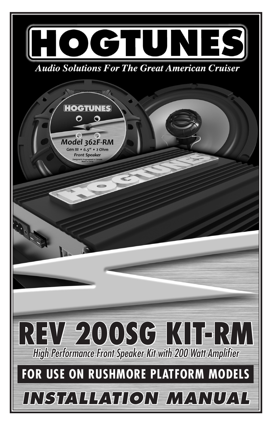 Hogtunes REV 200SG Kit-RM : 2 Channel Amp / Speakers (2014 - model year) User Manual | 12 pages