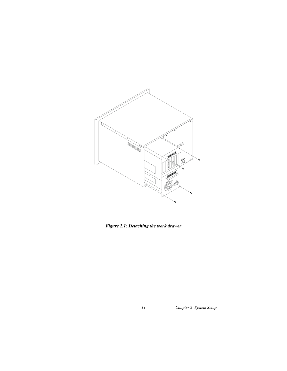 Figure 2.1: detaching the work drawer | Advantech AWS-8248 User Manual | Page 19 / 66