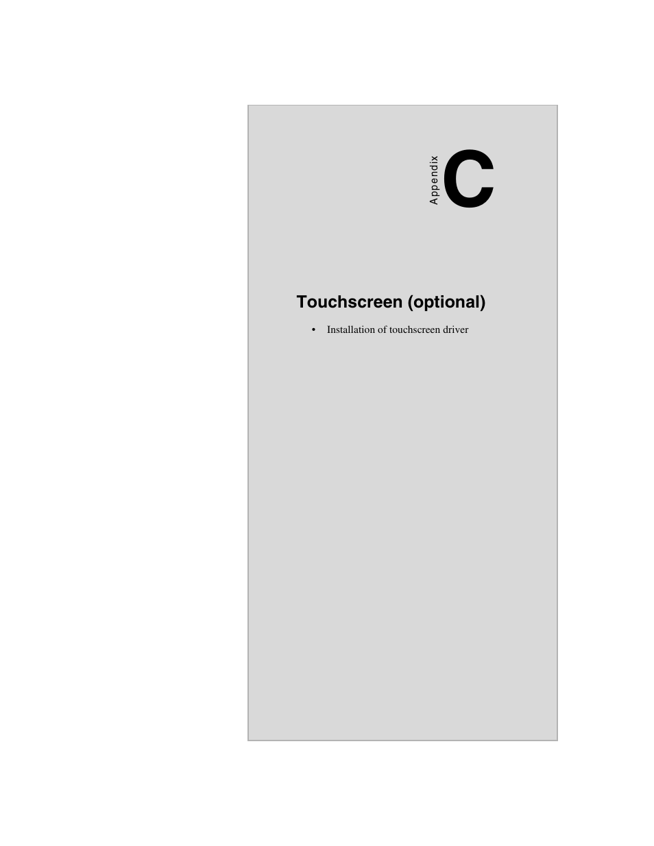 Appendix c, Touchscreen (optional) | Advantech AWS-8248 User Manual | Page 63 / 66