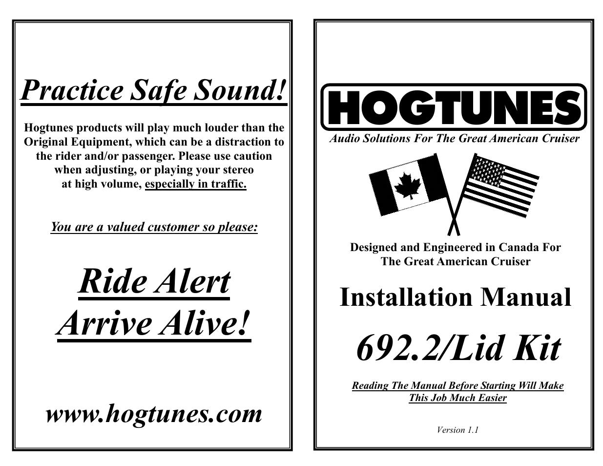 Hogtunes 692.2 / Lids Complete with 6 x 9 Speakers User Manual | 4 pages