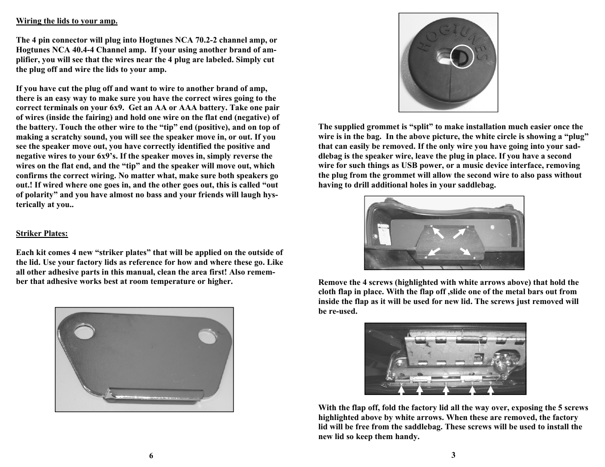Hogtunes HT- Lid : Saddle Bag Lids without Speakers User Manual | Page 3 / 4