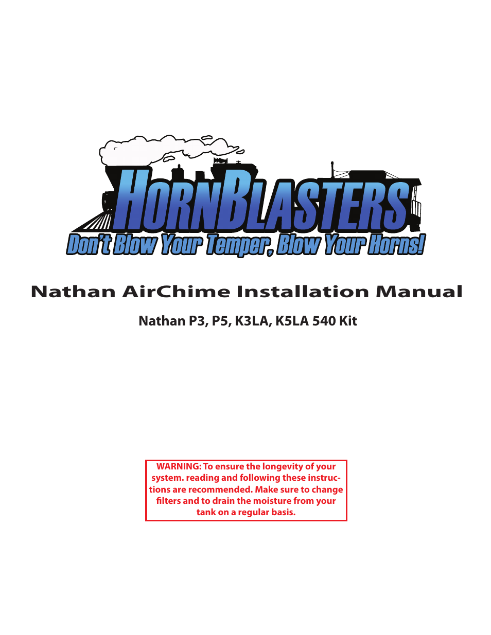 HornBlasters Nathan 500 Series Horn Kit User Manual | 9 pages