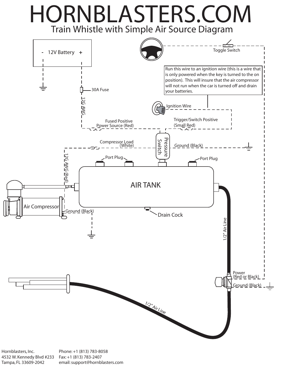 Train whistle with simple air source diagram, Air tank | HornBlasters HK-TW-540 User Manual | Page 8 / 8