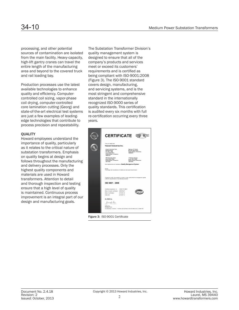 Howard Substation Transformers User Manual | Page 2 / 12