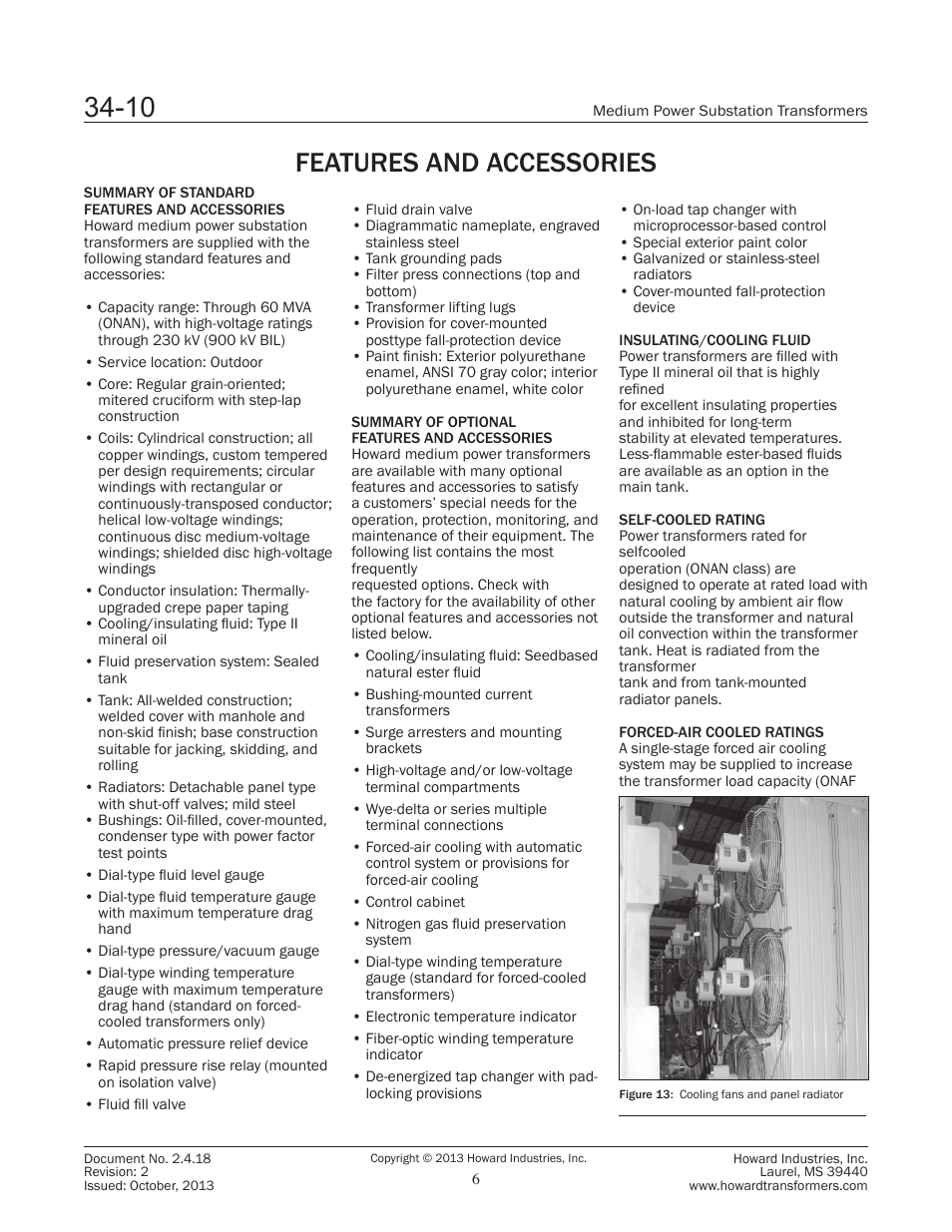 Features and accessories | Howard Substation Transformers User Manual | Page 6 / 12